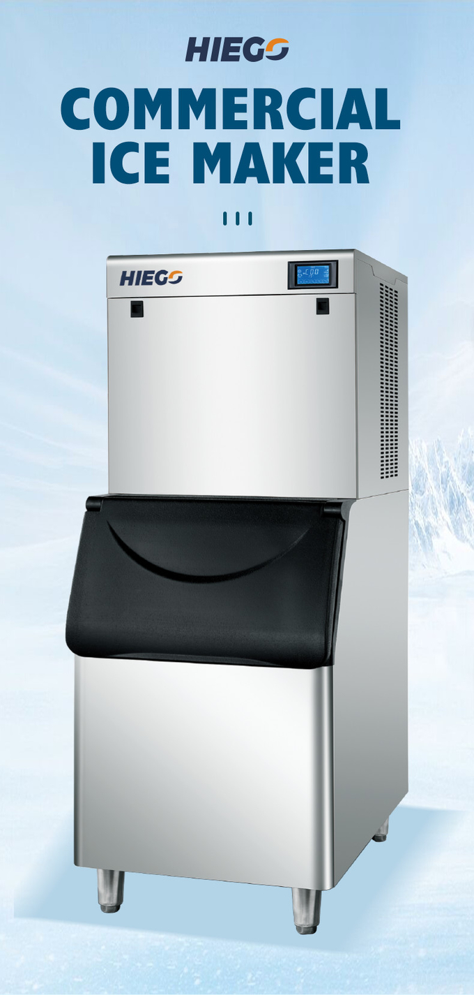 ماكينة صنع مكعبات الثلج التجارية 300 كجم R404a تبريد هواء أوتوماتيكي بالكامل 0