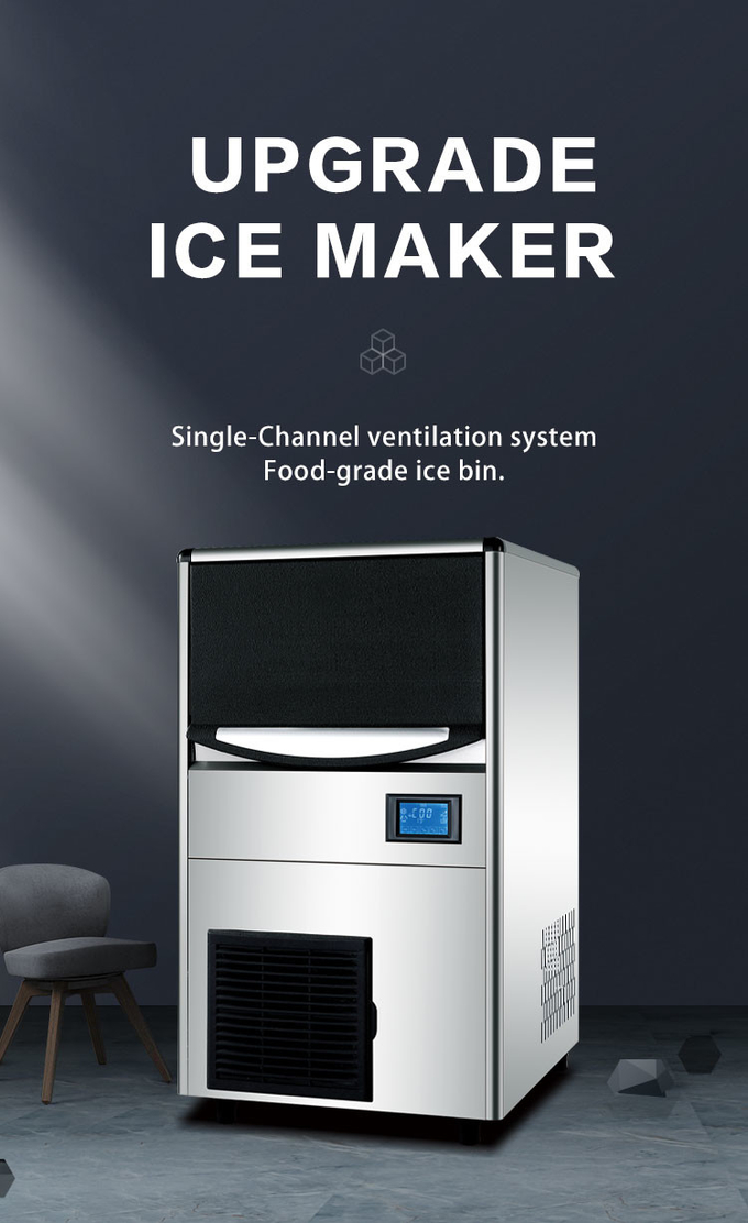 المنزل استخدام مصنع 60KG / 24H Cube Ice Maker Machine آلة صنع الثلج الأوتوماتيكية الكاملة 0