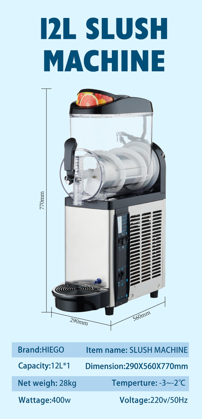 آلة طين ذات وعاء واحد أوتوماتيكية بالكامل لصانع مشروبات مارجريتا السلس المجمدة 7