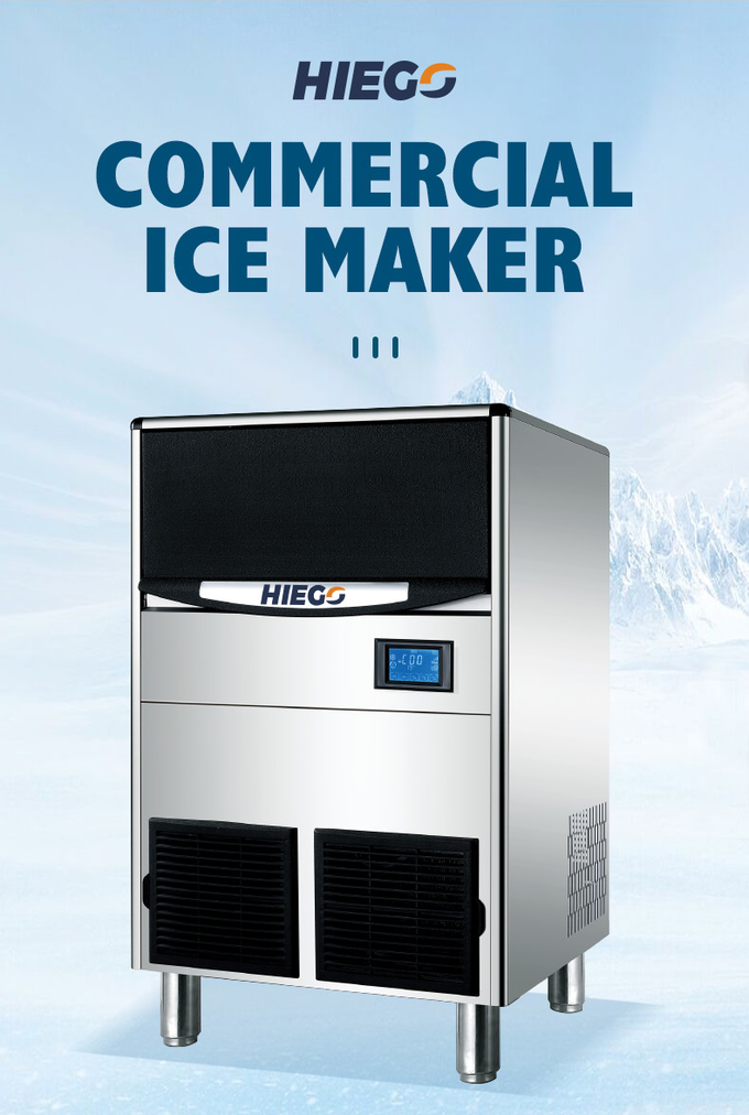 100KG برميل صانع الجليد R404a التجارية آلة مكعبات الثلج تبريد الهواء 0