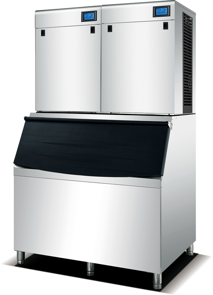 آلة صنع مكعبات الثلج التجارية SUS304 سعة 1000 كجم مع لوحة LCD 0