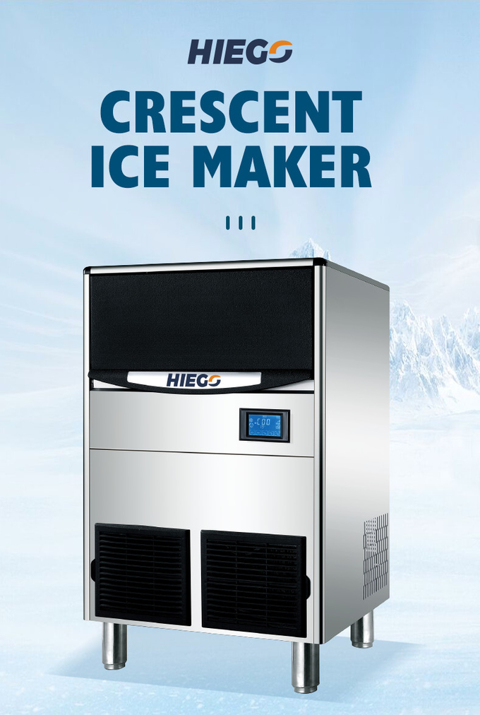 80kg / 24hr Crescent Ice Maker Air Cooling Portable 80kg Industrial Ice Machine 1