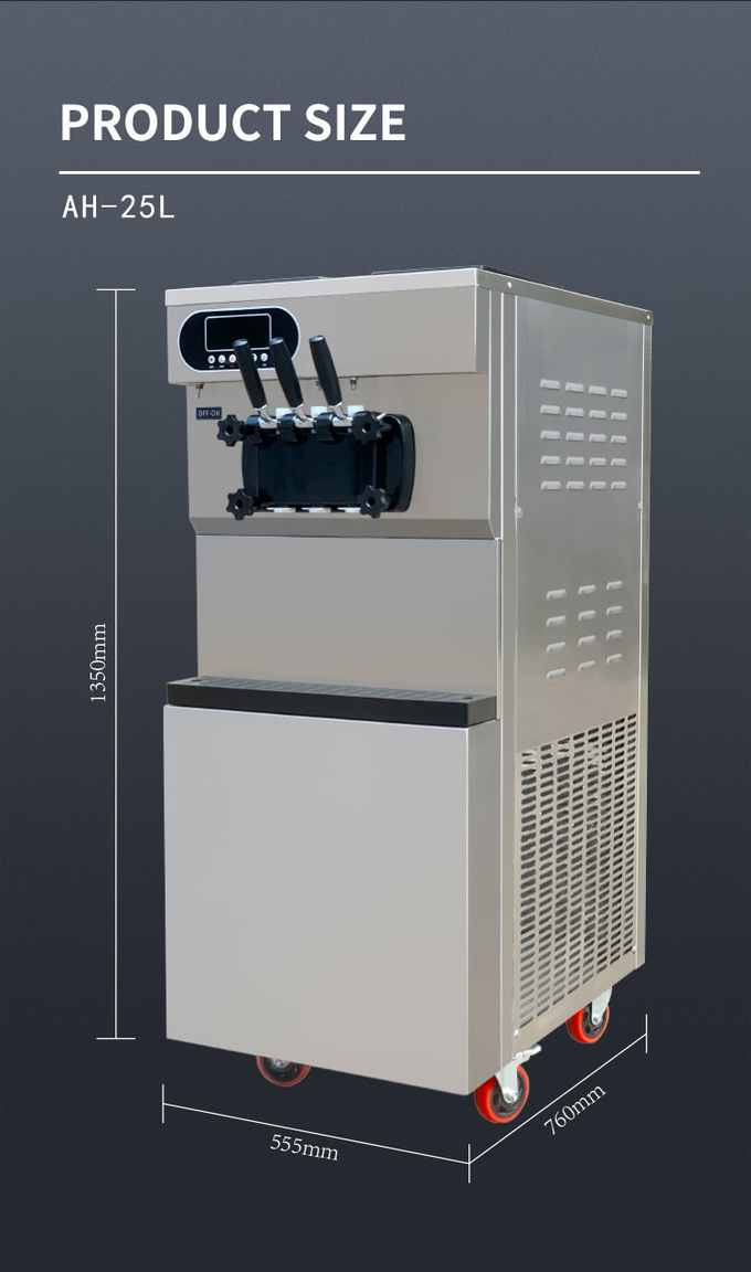 3 نكهات آلة الآيس كريم التجارية 36-38l / H آلة صنع الجيلاتو التجارية 8