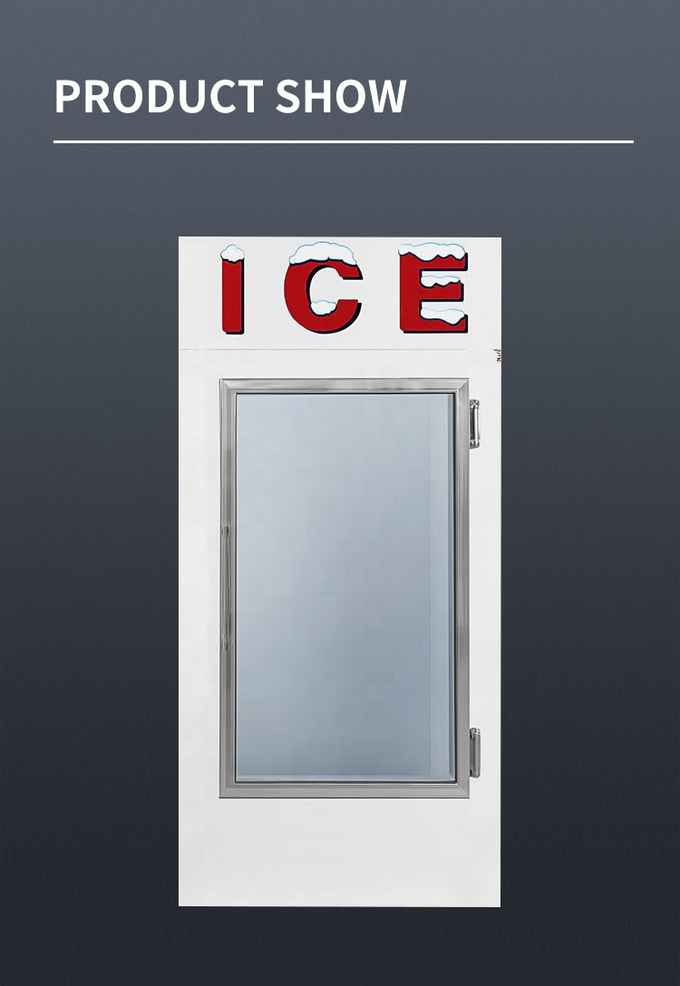 تذويب تلقائي للجدار البارد في الهواء الطلق لتاجر الثلج خزانة آيس كريم زجاجية من الفولاذ المقاوم للصدأ 3