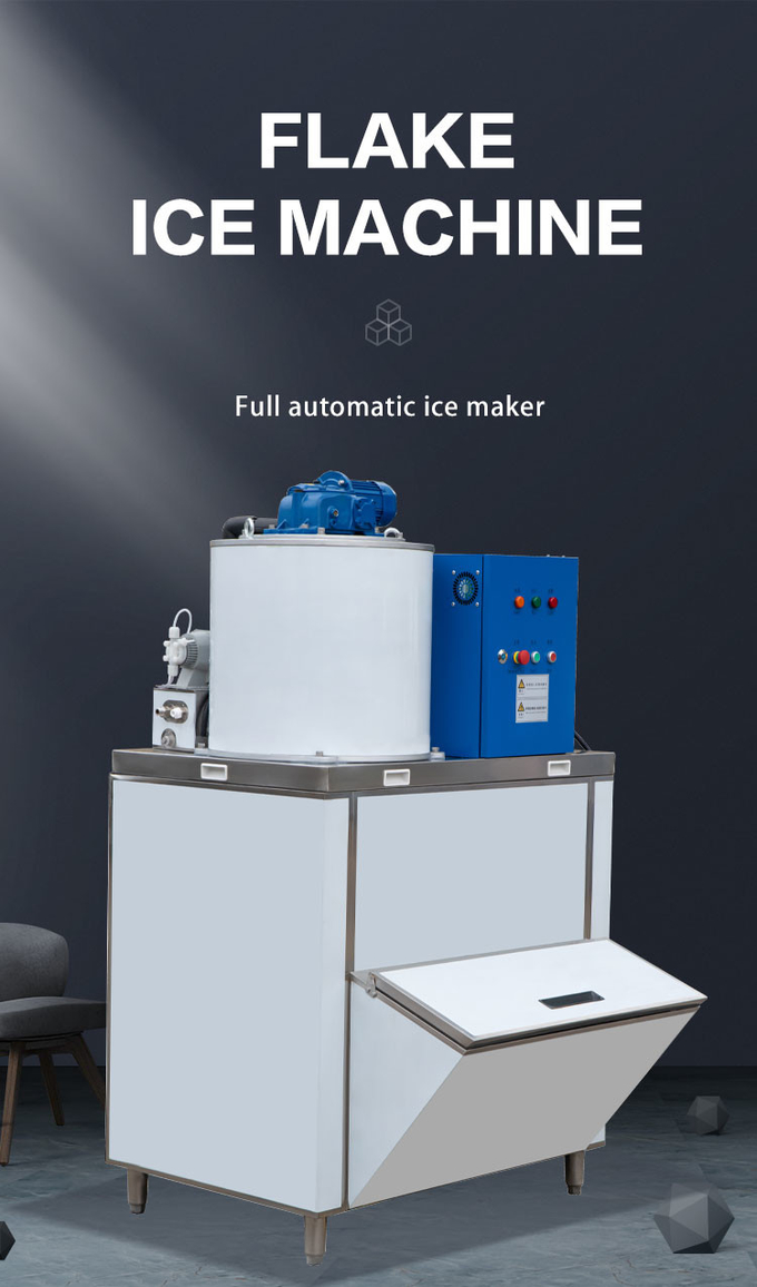 آلة صنع شرائح الثلج Geneglace من الفولاذ المقاوم للصدأ 1 طن آلة تبريد مخروط الثلج المتجمد بالهواء 4