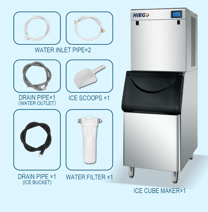 200kg الهلال آلة صنع الجليد شرب بار القهوة صانع الجليد تبريد الهواء 11