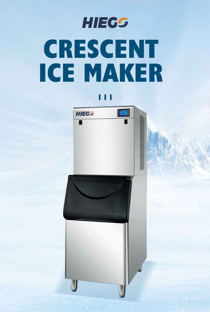 ماكينة صنع مكعبات الثلج الهلالي التجارية 150 كجم آلة تصنيع قوالب الثلج للحفلات 0